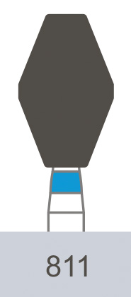 картинка Бор алмазный 811-049 M, ромбовидный (5 шт.), Prima Dental Group 