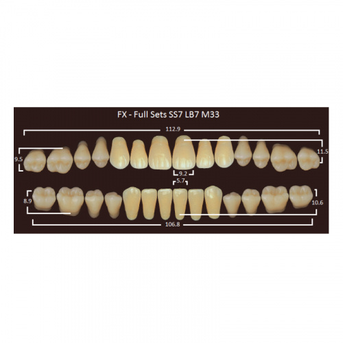 картинка Зубы акриловые FX, фасон SS7/LB7 M33, полный гарнитур (28 шт), Yamahachi 