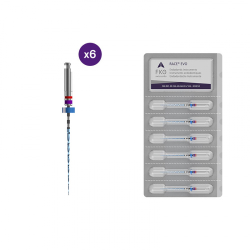 картинка Рэйс ЭВО Ни-Ти 4% - RaCe EVO Ni-Ti 4% (6шт), FKG Dentaire SA 