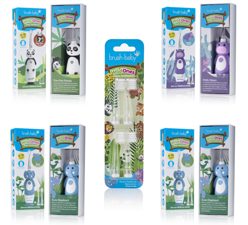 картинка Детская электрическая зубная щетка "Sonic WildOne" Rechargeable toothbrush, Brush-Baby Sonic 