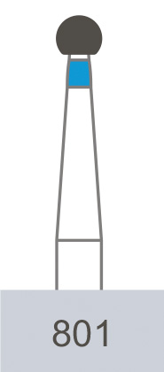 картинка Бор алмазный 801-016, BR-40 шаровидный (5 шт.), Prima Dental Group 