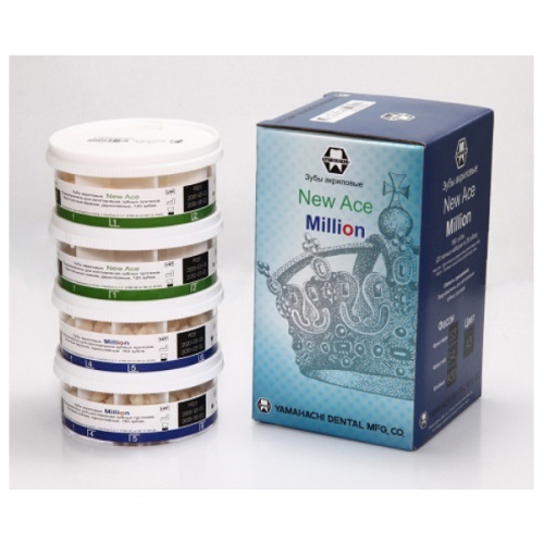 картинка Зубы акриловые New Ace / New Million, фасон T3/L6 M32, 20 полных гарнитуров в боксе (560 шт), Yamahachi 