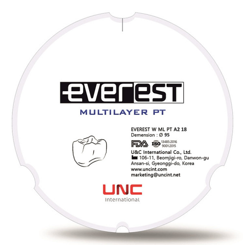 картинка Циркониевые диски Эверест Мультилайер ПТ - Everest Multilayer PT (98x18мм), UNC Inc 