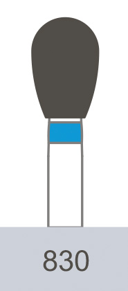 картинка Бор алмазный 830-032 M, EX-26 M грушевидный (5 шт.), Prima Dental Group 