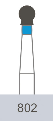 картинка Бор алмазный 802-018 M, BC-31M шаровидный с юбочкой (5 шт.), Prima Dental Group 