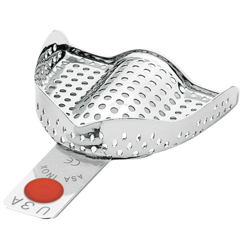 картинка Ложка слепочная с перфорацией с бортиками, анатомическая, размер S, 2801-U3A (1шт), Asa Dental 