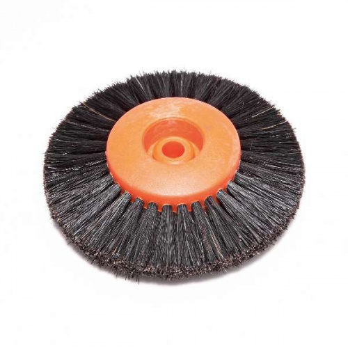 картинка Щётка для шлифмотора 4V80HBC Yellow натуральная, черная, жёсткая (d=80мм), Sheshan Songjiang Brush 