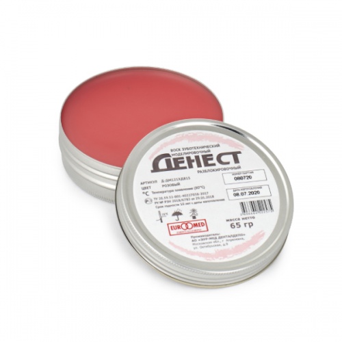 картинка Воск зуботехнический Денест, моделировочный, разблокировочный, розовый, Д-ДМ121ХД815, ЭУР-МЕД (65 г) 