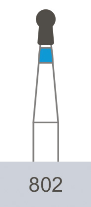 картинка Бор алмазный 802-012 M, BC-43M шаровидный с юбочкой (5 шт.), Prima Dental Group 
