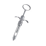 картинка Шприц карпульный с одним кольцом, хромированный (ручная аспирация), Anthogyr