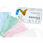 картинка Маски трехслойные (50шт), Sense