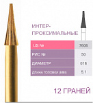 картинка Бор ТВС финишный интерпроксимальный 7606, 12 граней, FG (5 шт.), Prima Dental Group