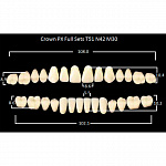 картинка Зубы композитные Crown PX Full Sets, полный гарнитур Crown T51/N42 Efucera M30 (28 шт), Yamahachi