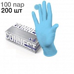 картинка Перчатки нитриловые Connect Nitrile (INTCO), голубые (100 пар), DERMAGRIP, WRP
